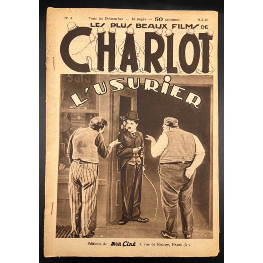 RARE 1930 Mon Cine Charlie Chaplin Magazine The Pawnshop Charles Chaplin Films